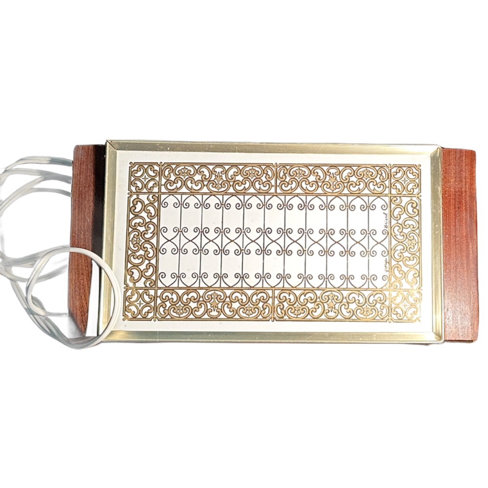 Georges Briard Nostalgic MCM Gold-Trimmed Electric Food Warmer